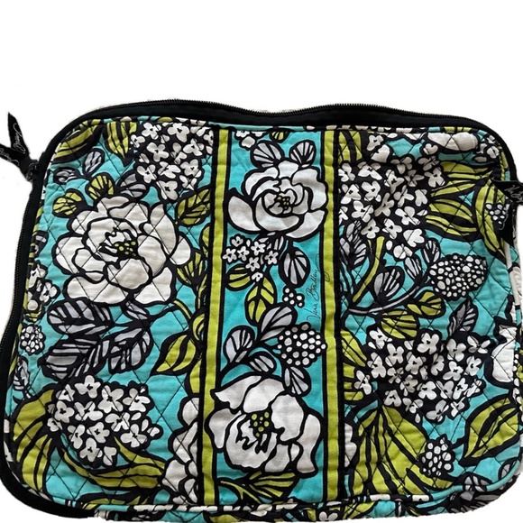 Vera Bradley IPad Case Laptop Bag 13.5x10' Blue Floral Island Blooms - Picture 1 of 5